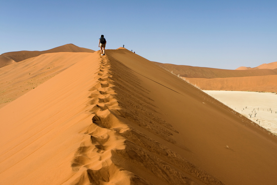 Hiking on the Sossusvlei Dunes, Namibia